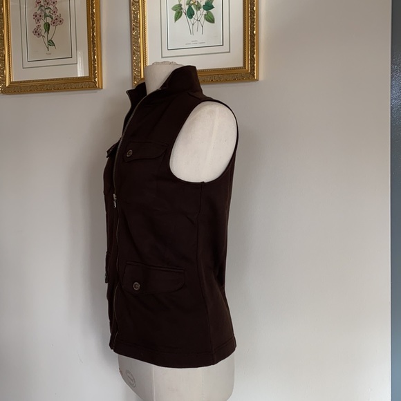 Ralph Lauren brown cotton zip vest, S, NWT - Picture 3 of 10